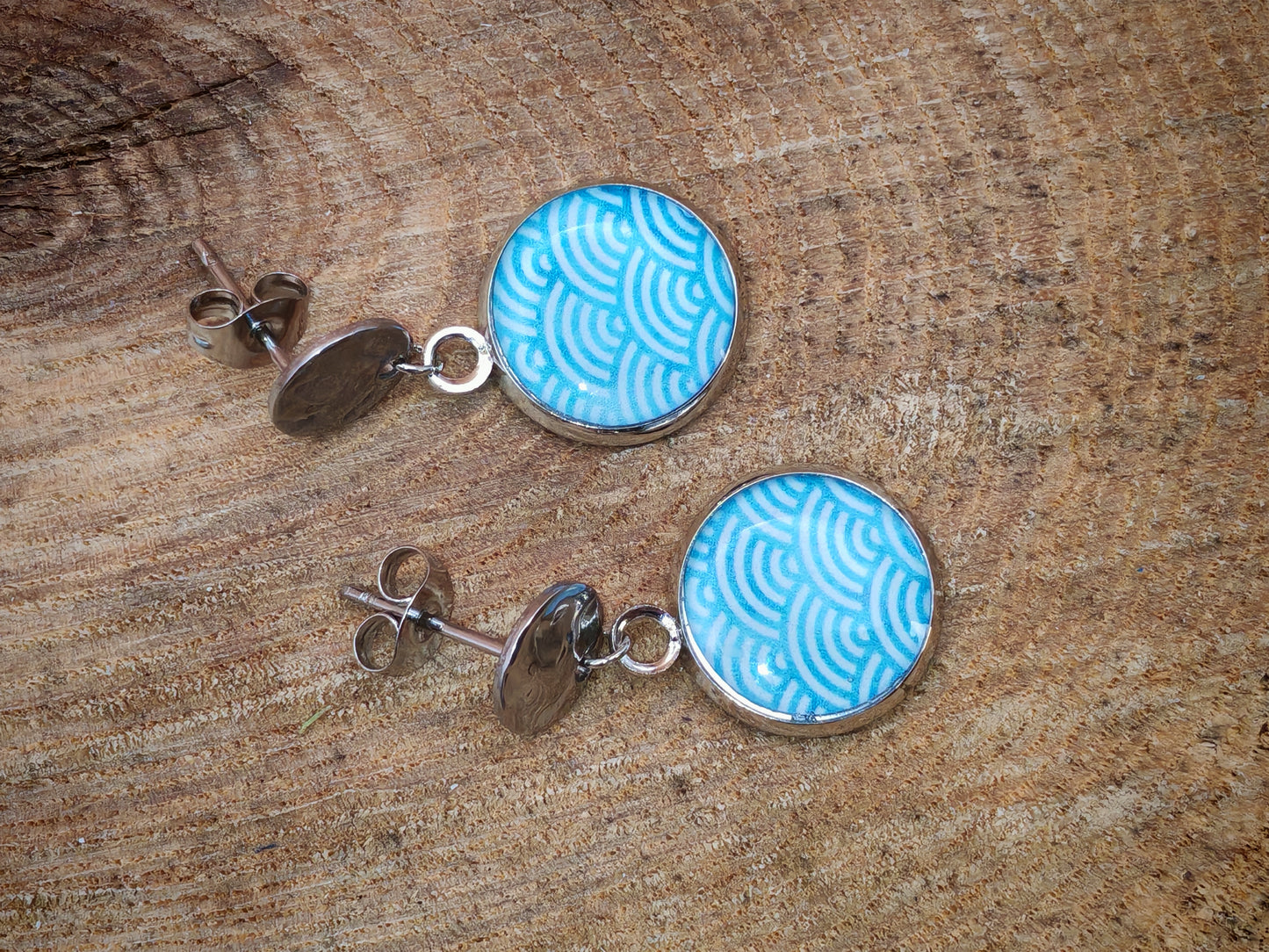 Boucles d’oreilles – Vagues bleues