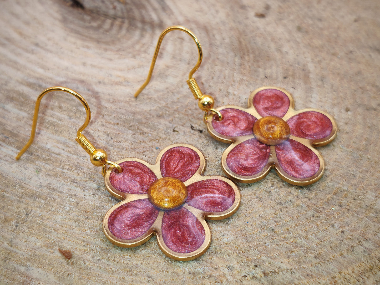 Boucles d’oreilles – Fleurs pigmentées