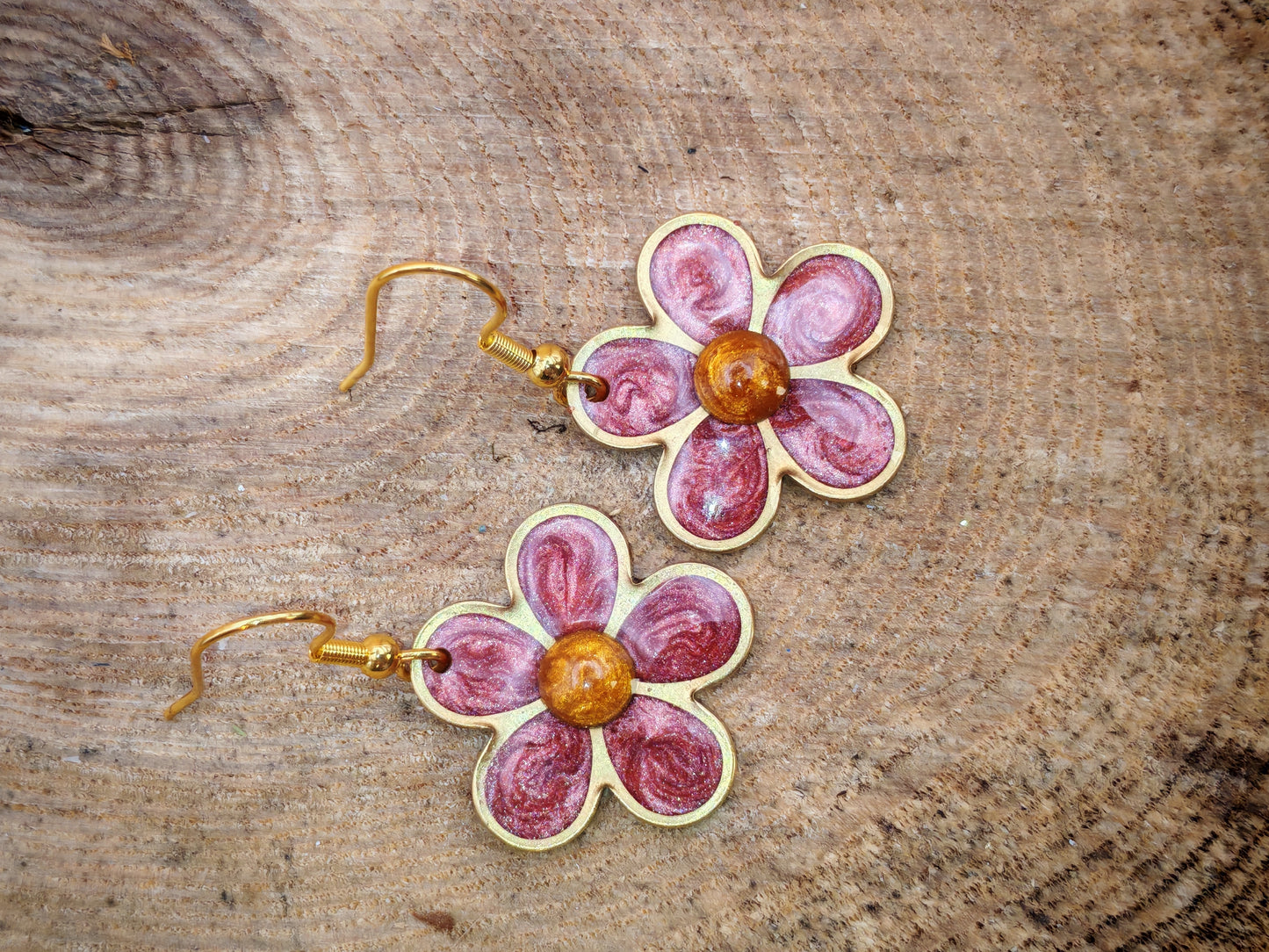 Boucles d’oreilles – Fleurs pigmentées