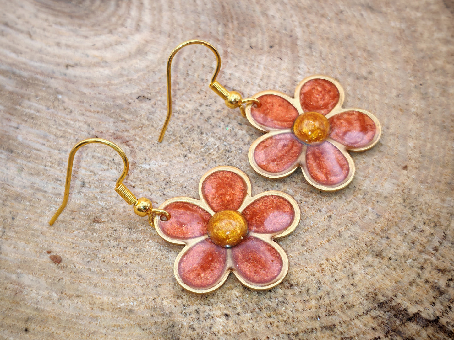 Boucles d’oreilles – Fleurs pigmentées