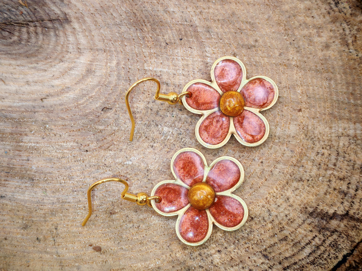 Boucles d’oreilles – Fleurs pigmentées