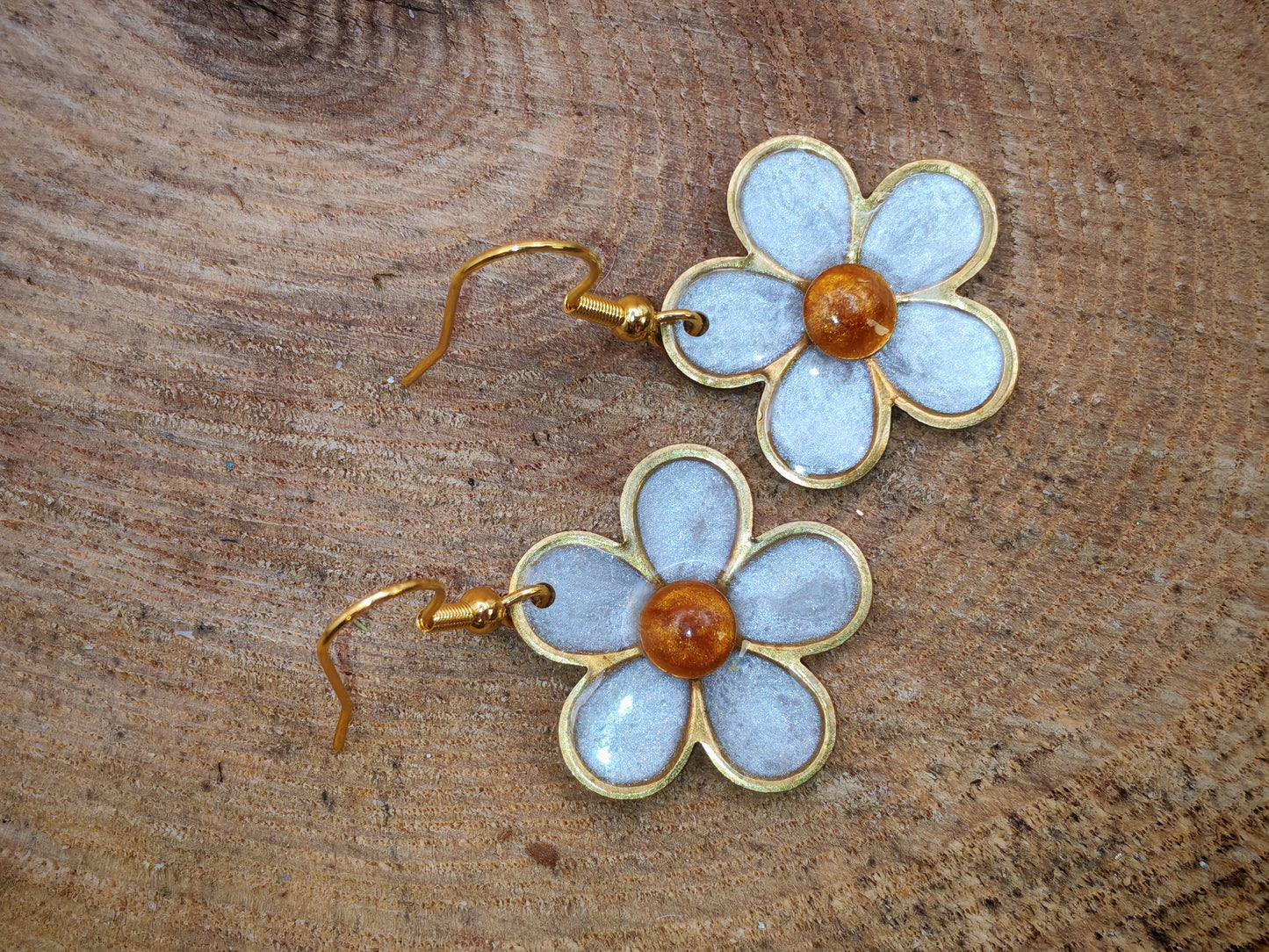 Boucles d’oreilles – Fleurs pigmentées