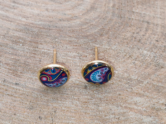 Clous cabochon de 8 mm – Paisley vibrant aux accents bohèmes