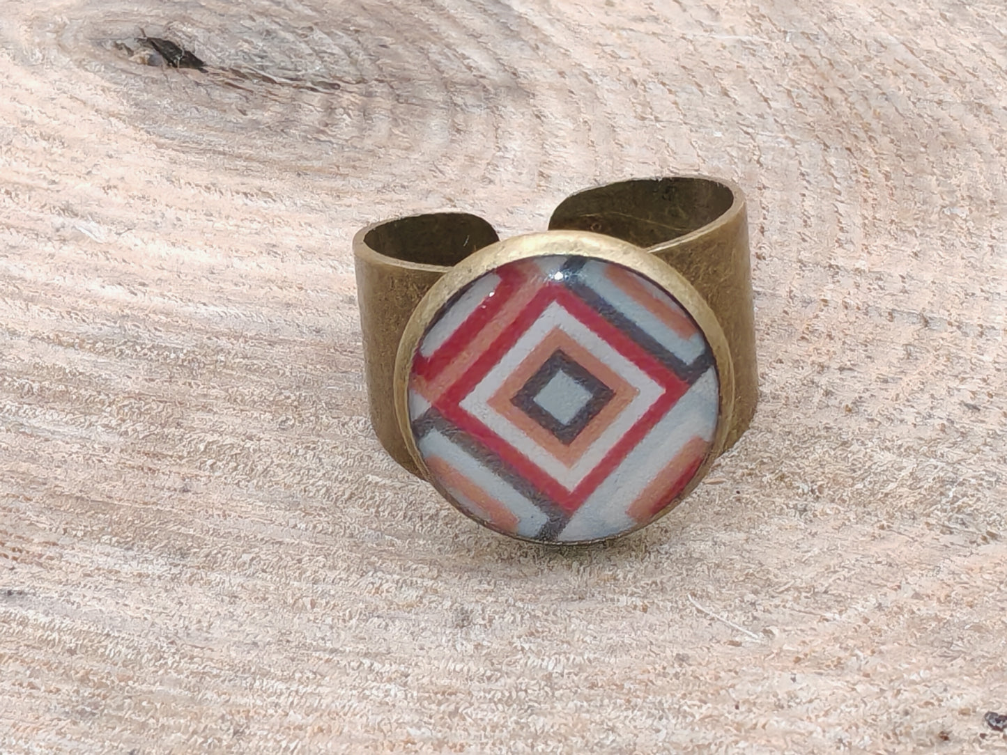 Bague - Losanges en camaïeu chaleureux