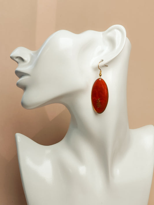 Boucles d’oreilles – Ovales végétaux