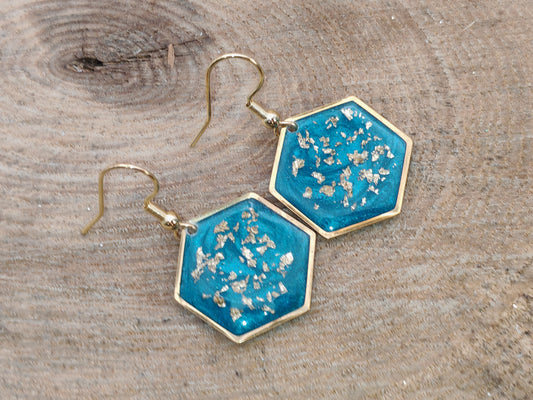 Boucles d’oreilles – Hexagones lumineux