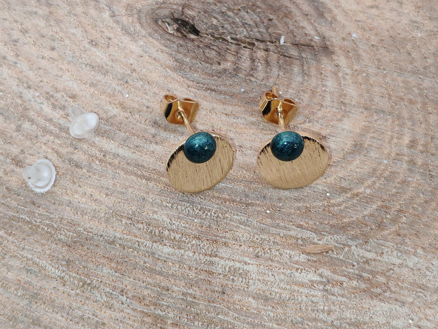 Boucles d’oreilles – Disques dorés texturés