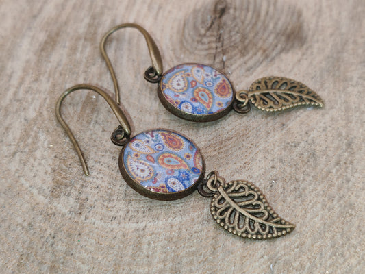 Boucles d’oreilles – Feuilles cachemire