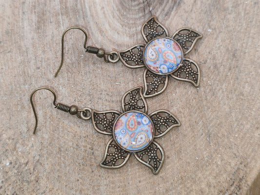 Boucles d’oreilles – Fleur de cachemire