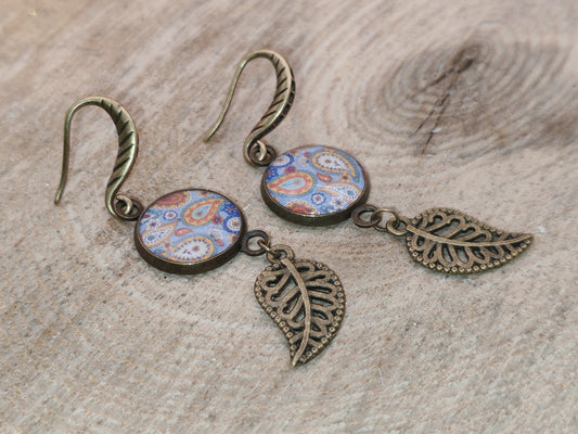Boucles d’oreilles – Feuilles Cachemire