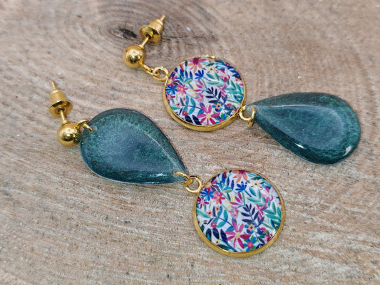 Boucles d’oreilles asymétriques – Herbier d’ombre et de lumière