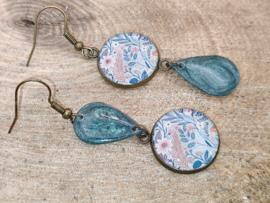 Boucles d’oreilles asymétriques – Herbier doux