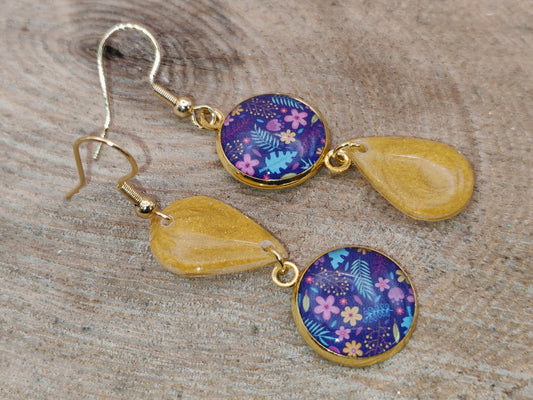 Boucles d’oreilles – Éclats floraux sur or lumineux