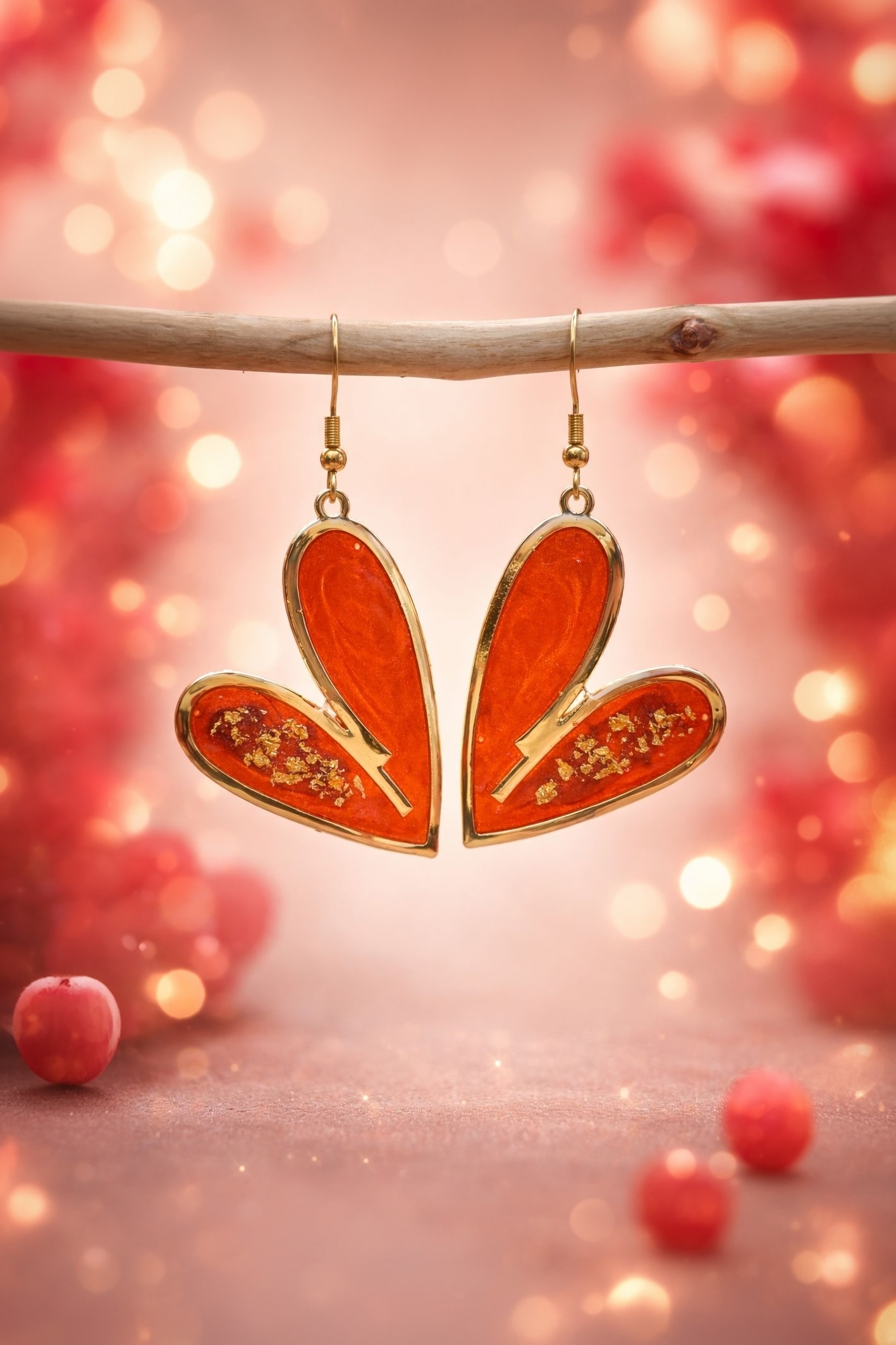 Boucles d’oreilles – Rouge incandescent