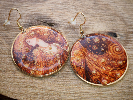 Boucles d’oreilles Klimt – Spirales dorées