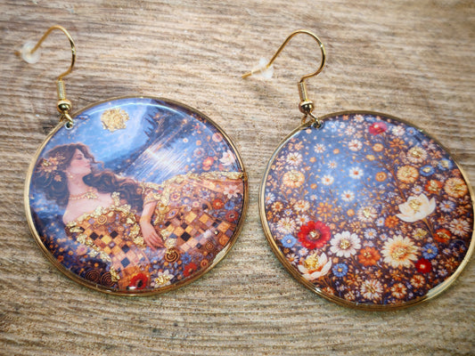 Boucles d’oreilles Klimt – Jardin enchanté