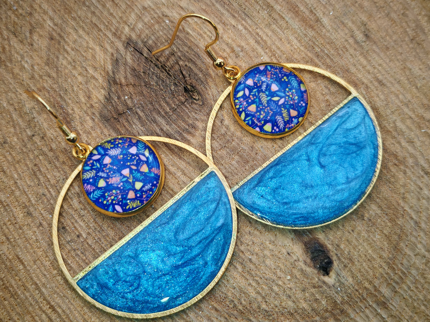 Boucles d’oreilles – Éclats bleu lagon
