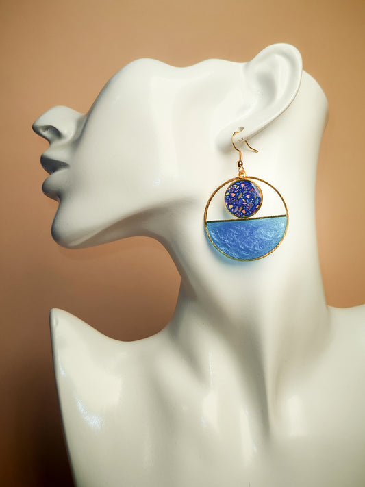 Boucles d’oreilles – Éclats bleu lagon