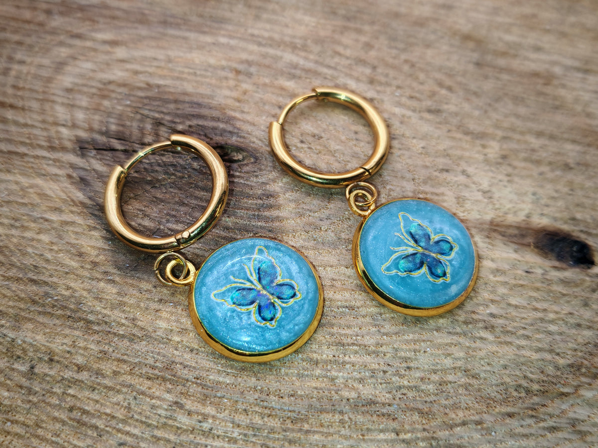 Boucles d’oreilles – Éclats d’ailes sur reflets givrés
