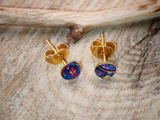 Clous d’oreille – Spirales paisley colorées