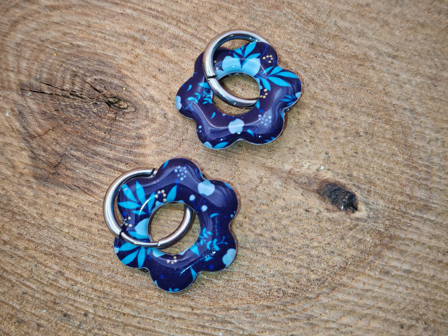 Boucles d’oreilles / Pampilles – Fleur nuit végétale