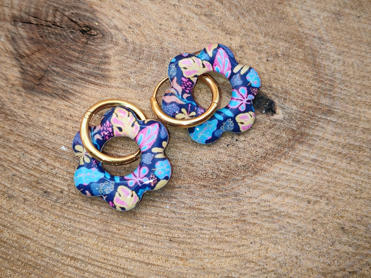 Boucles d’oreilles / Pampilles – Fleur éclat tropical