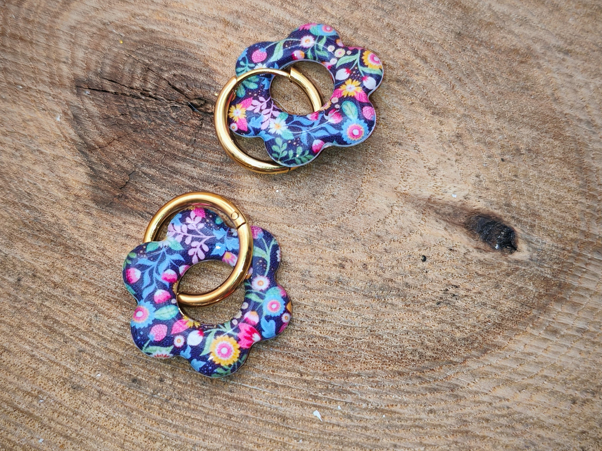 Boucles d’oreilles / Pampilles – Fleur jardin coloré