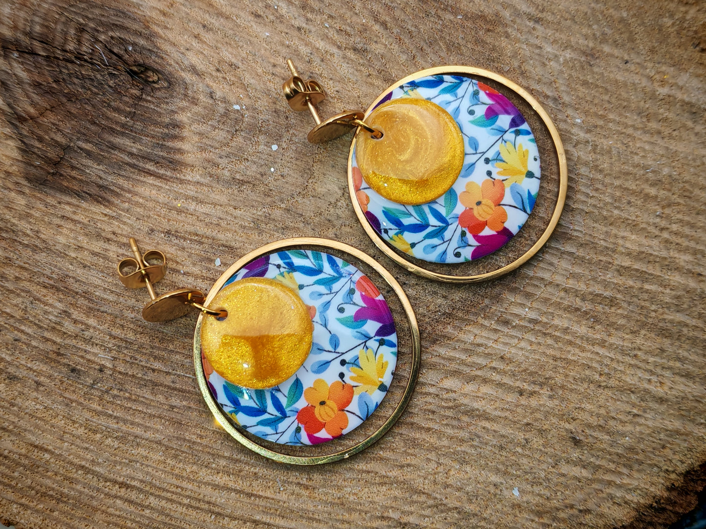 Boucles d’oreilles – Éclat floral solaire