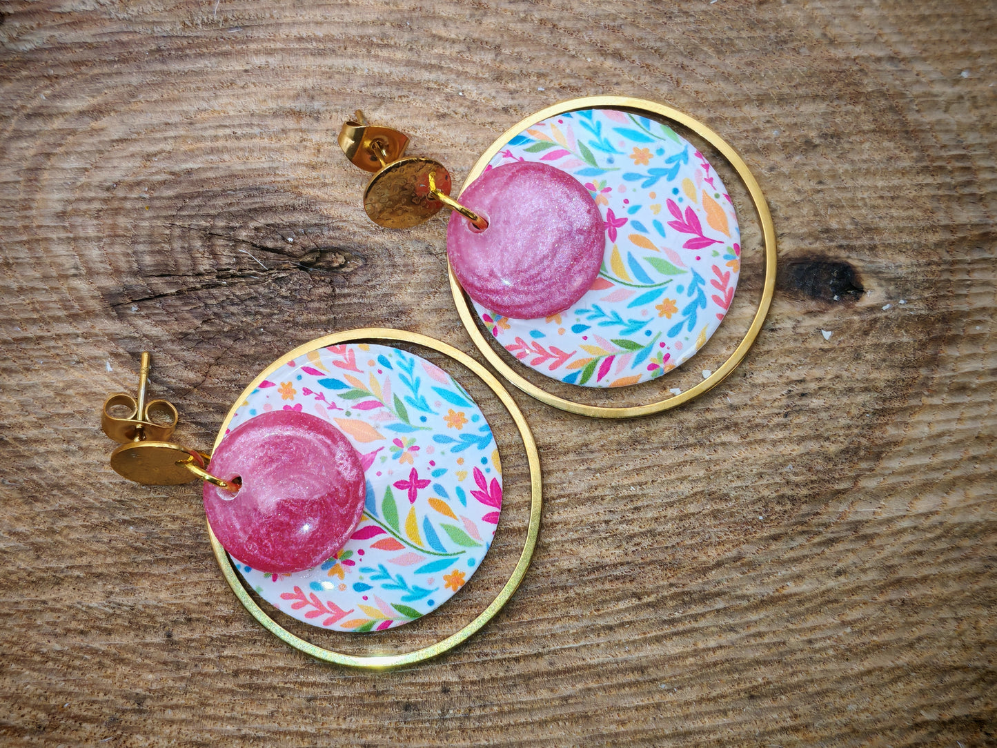 Boucles d’oreilles – Jardin pastel éclatant