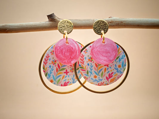 Boucles d’oreilles – Jardin pastel éclatant