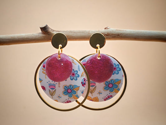 Boucles d’oreilles – Fleurs légères et rose tendre