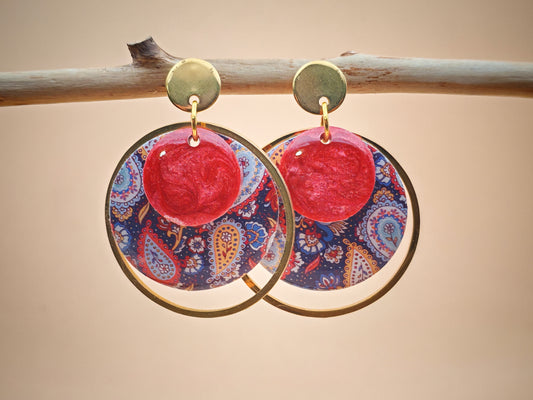 Boucles d’oreilles – Cachemire flamboyant