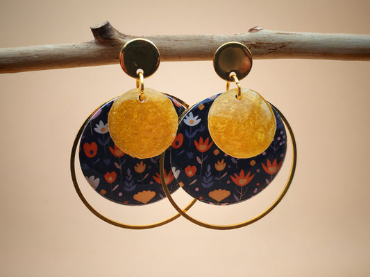 Boucles d’oreilles – Éclat doré floral