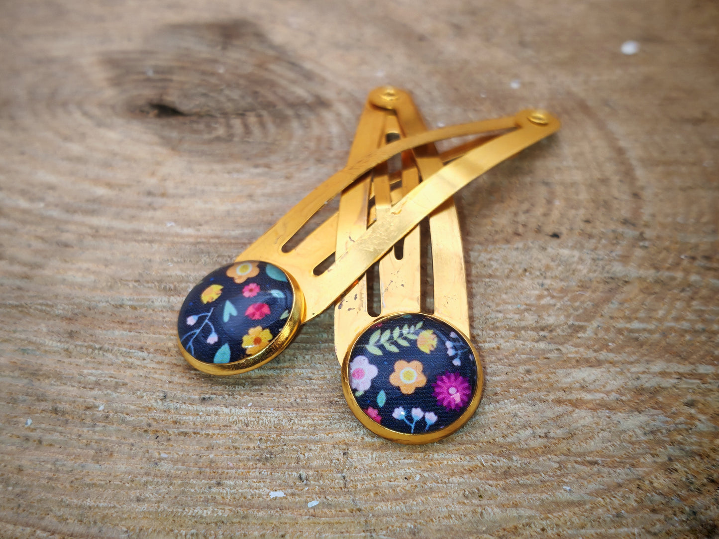 Duo de barrettes – Fleurs sauvages de minuit