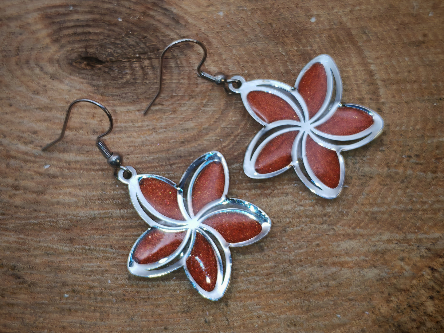 Boucles d’oreilles – Ambre cuivré