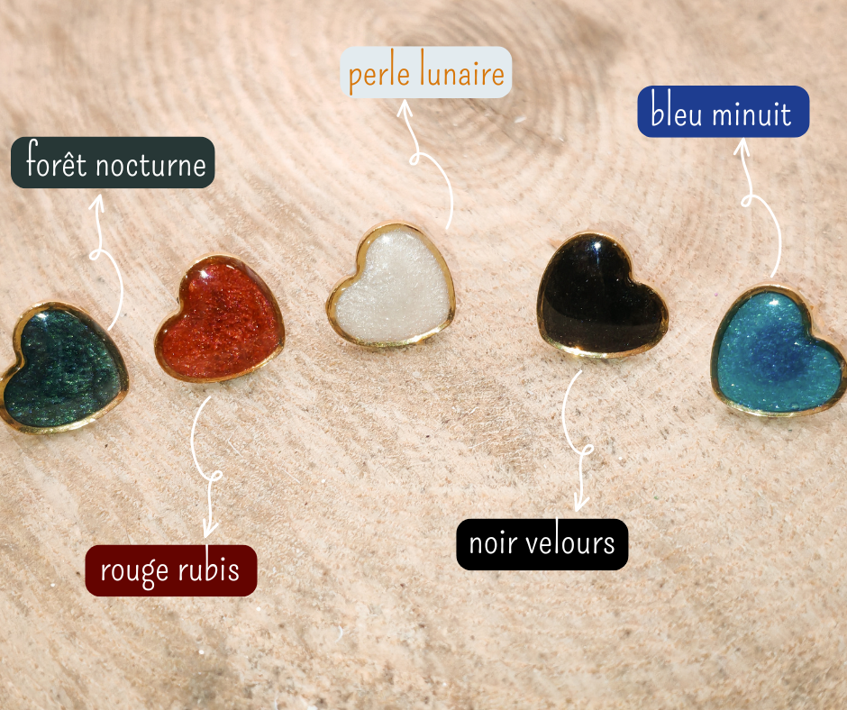 Clous d’oreilles – Cœurs scintillants