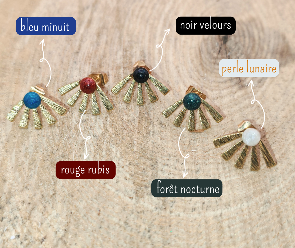 Clous d'oreille - Rayons dorés