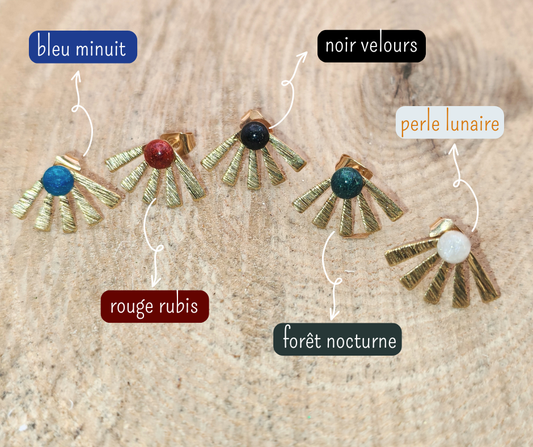 Clous d'oreille - Rayons dorés