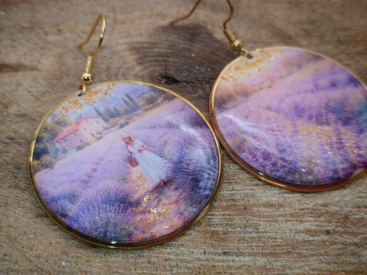 Boucles d’oreilles Monet – Champs de Lavande