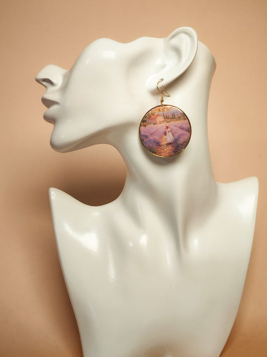 Boucles d’oreilles Monet – Champs de Lavande