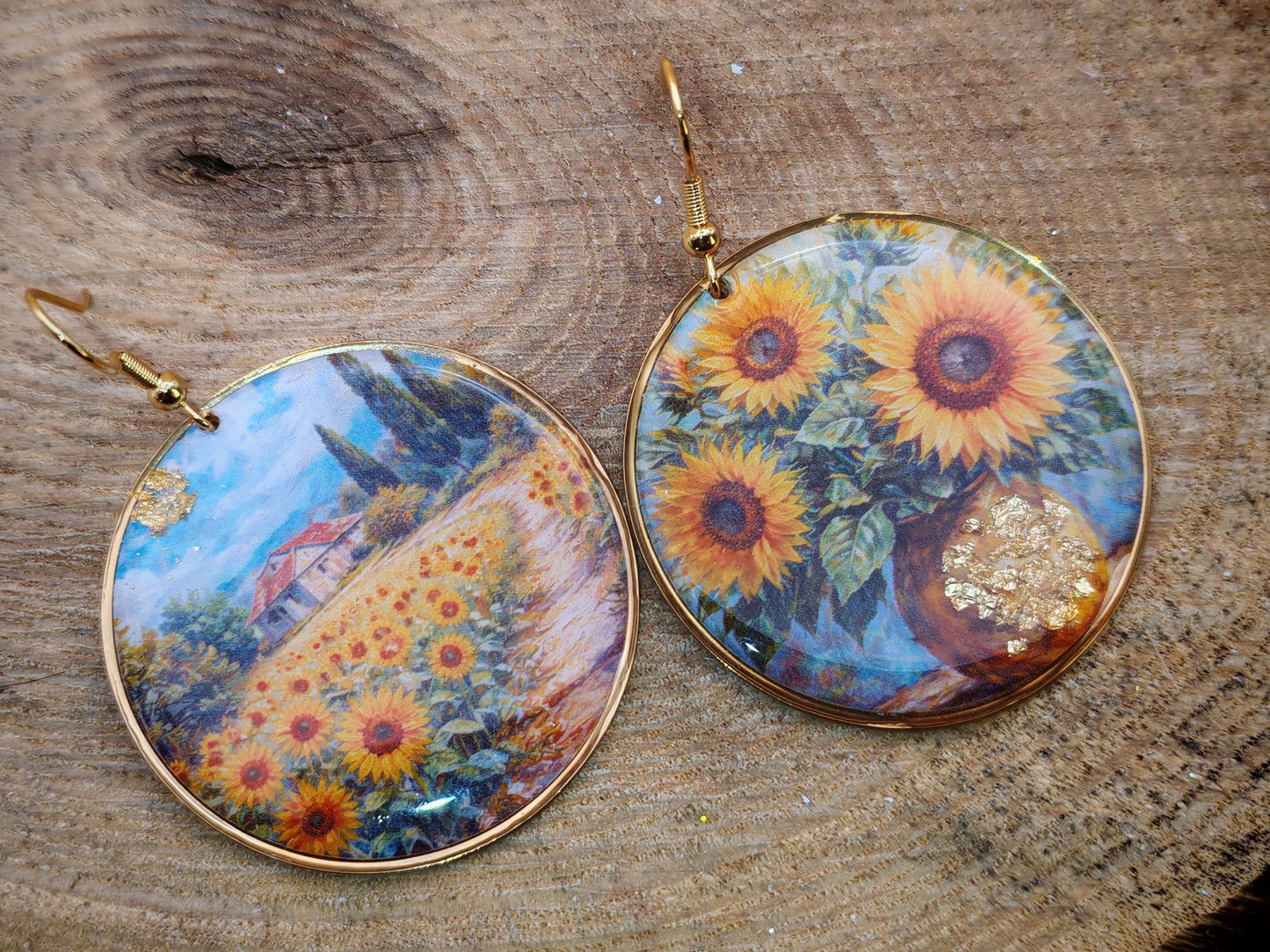 Boucles d’oreilles Monet – Tournesols d’Été