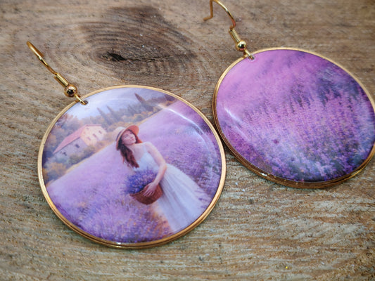 Boucles d’oreilles Monet – Lavande Rêveuse