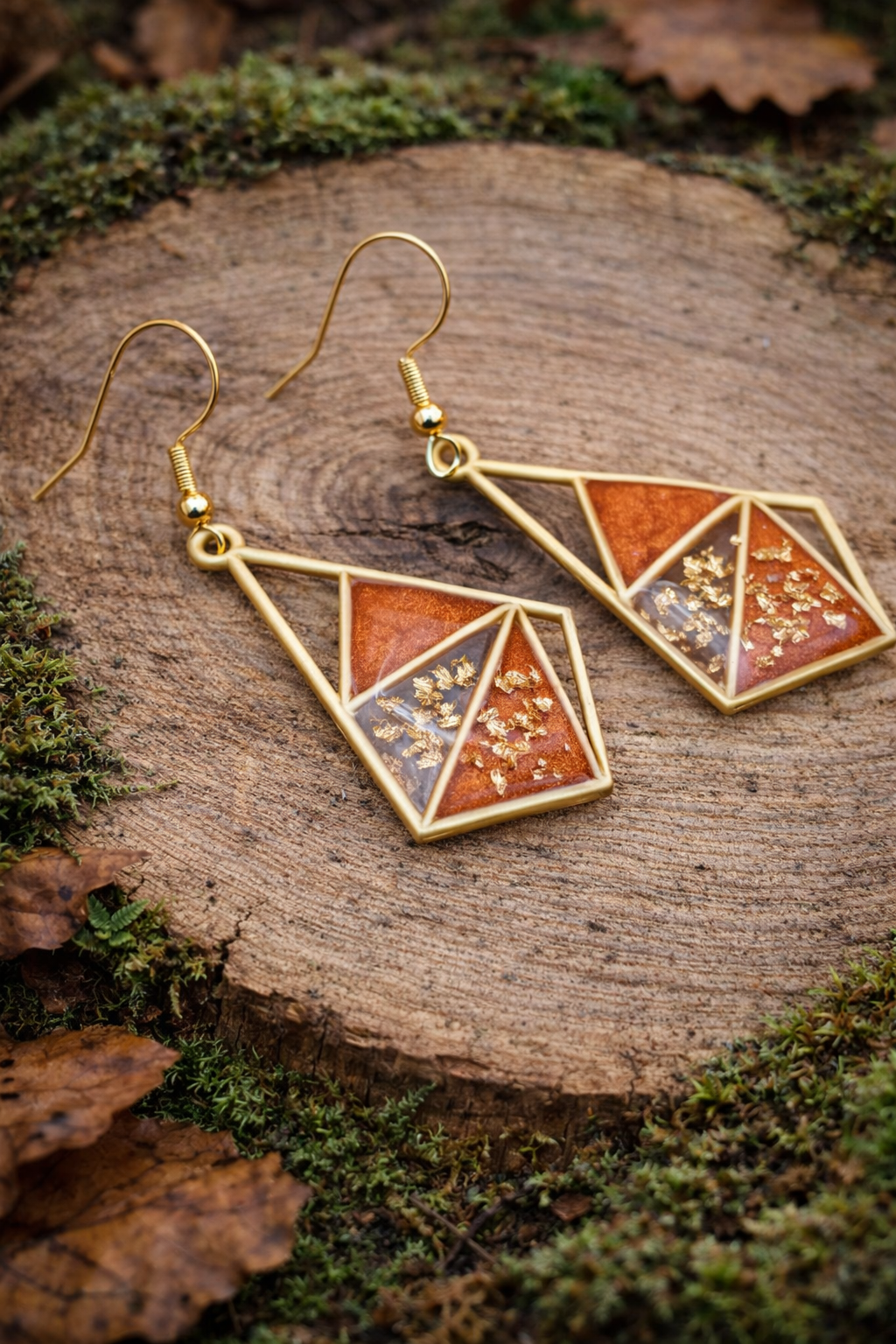 Boucles d’oreilles – Reflets d’Ambre et d’Or