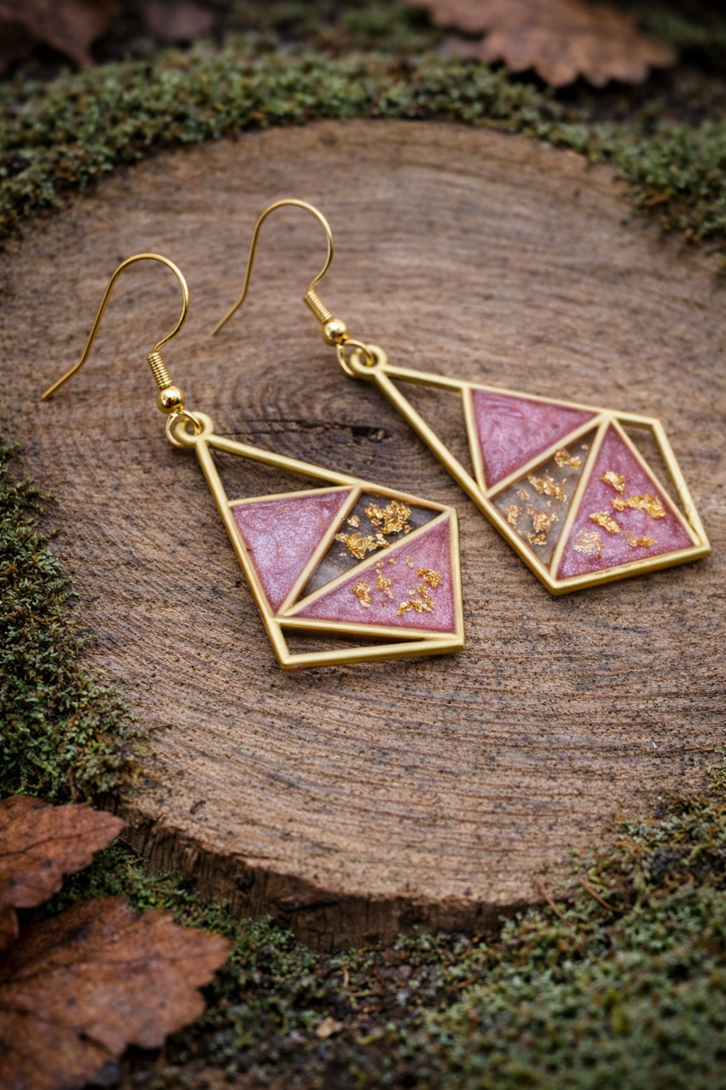 Boucles d’oreilles – Pétale poudré