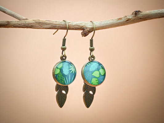 Boucles d’oreilles – Feuillage d’ombre et de lumière