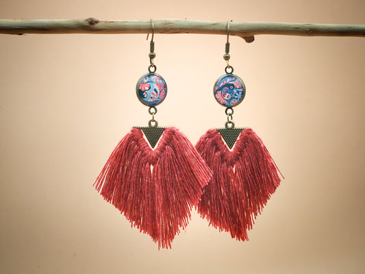 Boucles d'oreilles – Fleur bleue en fête