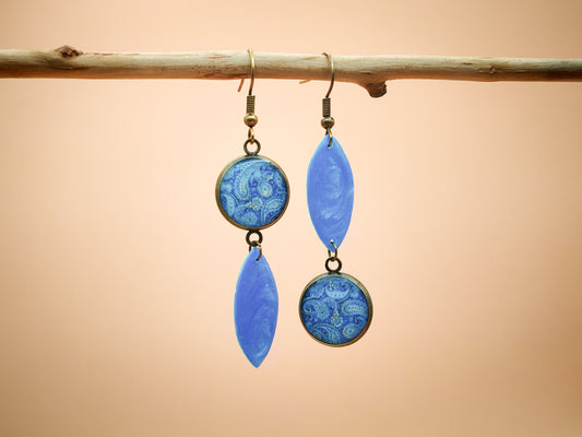 Boucles d’oreilles – Bleu cachemire