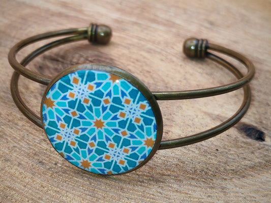 Bracelet ajustable avec cabochon de 25 mm de diamètre