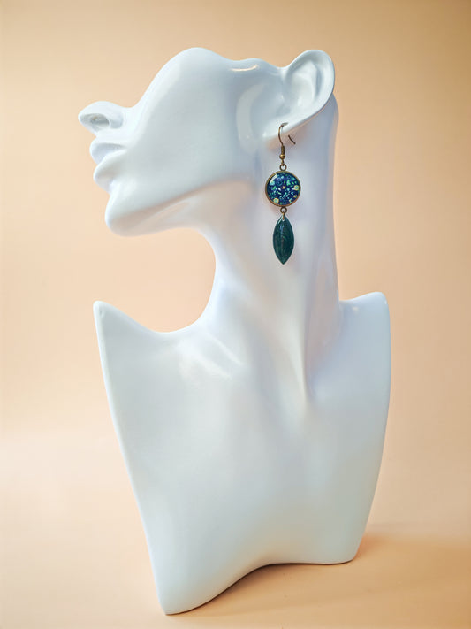 Boucles d’oreilles – Bleu botanique