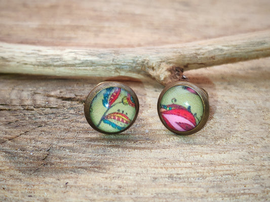 Clous cabochon de 6 mm – Plumes de soie